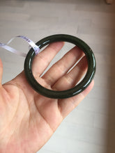 Load image into Gallery viewer, 60.2mm certified 100% Natural dark green/black round cut nephrite Jade(碧玉)  bangle HN14-0140
