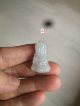 Load image into Gallery viewer, 100% Natural light green white jadeite Jade baby buddha (宝宝佛) pendant AX27
