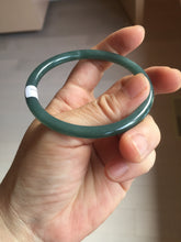 Load image into Gallery viewer, 56.5mm Certified Type A 100% Natura dark blue/green/gray/black Guatemala slim round cut Jadeite bangle PJ98-2453
