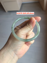 Load image into Gallery viewer, 55mm Type A 100% Natural dark green/gray/black(淡油青) slim round cut Jadeite Jade bangle with defects GL53
