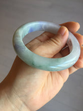 Load image into Gallery viewer, 57.5mm certified type A 100% Natural icy watery light green/purple/white Jadeite jade bangle BH138-1314
