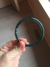 Load image into Gallery viewer, 58mm Certified Type A 100% Natural dark green/blue/gray/black gradient Guatemala slim round cut Jadeite bangle PE88-5516
