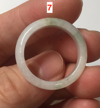 Load image into Gallery viewer, 19mm/size 9 100% natural type A icy watery green/white/yellow jadeite jade band ring G105-9
