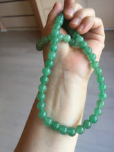 Load image into Gallery viewer, 8-8.4mm Certified 100% natural green Quartzite (DuLong jade) Bracelet Necklace set CB19 Not jadeite jade! Please read the whole description
