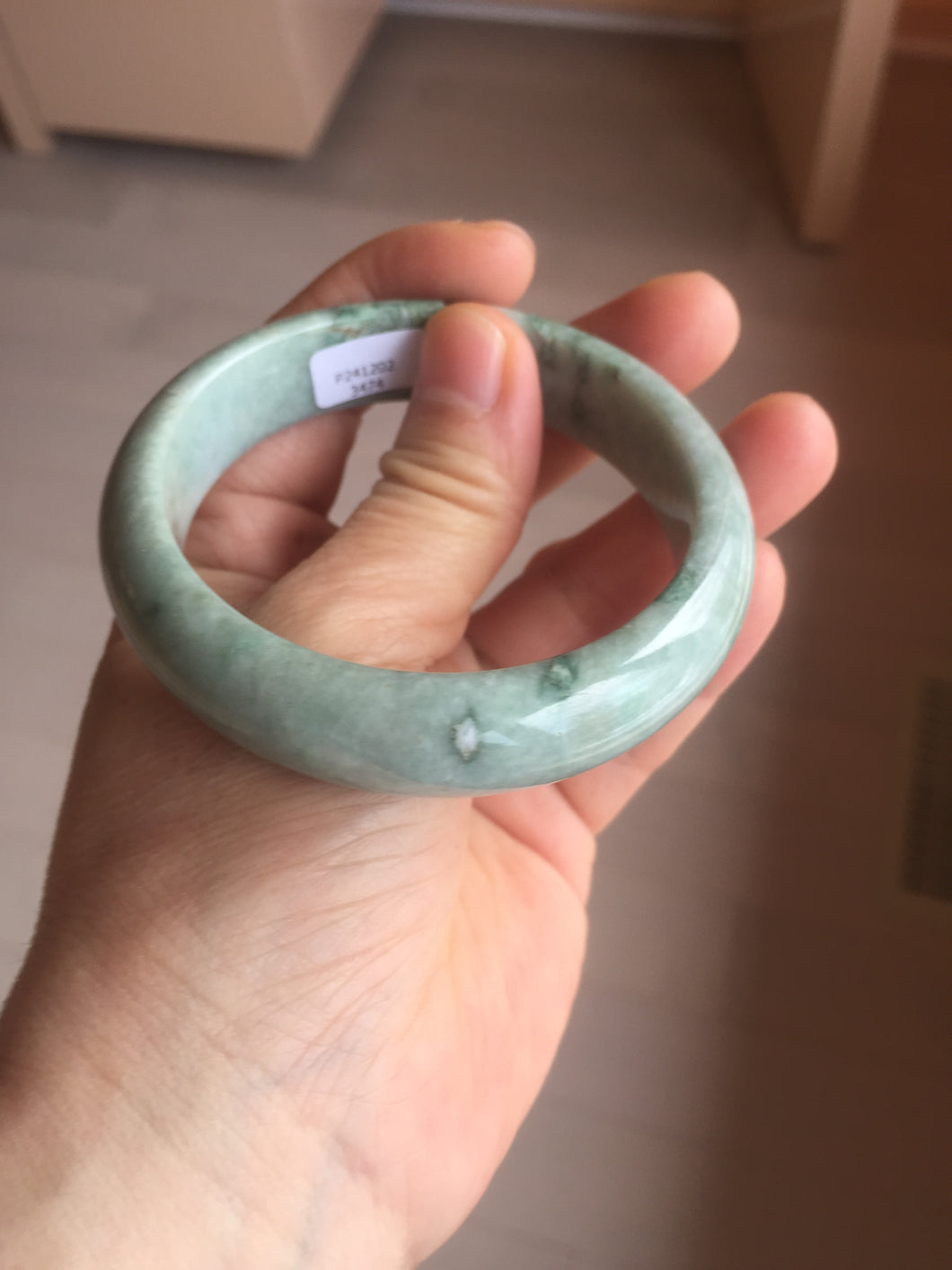 56.3mm Certified Type A 100% Natural dark green/gray/black Jadeite Jade bangle PA6-3474 ($29.99 group)