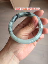 Load image into Gallery viewer, 54-59mm certified Type A 100% Natural dark green/white/black Jadeite Jade bangle group with defects GL51
