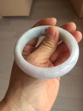Load image into Gallery viewer, 54.6mm certified 100% natural Type A light gray white purple chubby jadeite jade bangle PH150-4758
