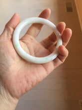 Load image into Gallery viewer, 57.5mm Certified Type A 100% Natural sunny green/white(白底青) Jadeite Jade bangle PE38-2865
