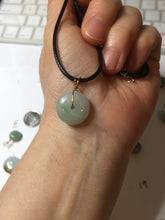 Load image into Gallery viewer, 9.9-15mm Type A 100% Natural light green yellow brown purple Jadeite Safety Guardian Button abacus bead donuts pendant PF73 Add on item
