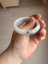 Load image into Gallery viewer, 46mm Certified Type A 100% Natural icy watery light green white clear Jadeite Jade bangle BS88-6685
