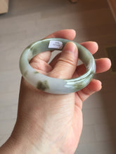 Load image into Gallery viewer, 54mm certified natural 100% natural Type A light green brown purple ethereal mist oval jadeite jade bangle AA37-5303
