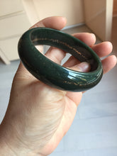 Load image into Gallery viewer, 58mm 100% Natural Dark Green/Black Meteorite Star Trail (星轨) Night Sky Galaxy Nephrite Bangle HN182-5903
