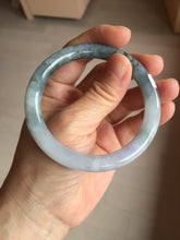 Load image into Gallery viewer, 56.5mm Certified Type A 100% Natural dark green/purple/white round cut Jadeite bangle AA126-6943
