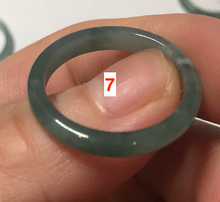 Load image into Gallery viewer, 100% natural type A icy watery light green/blue/gray  Guatemala jadeite jade band ring R117
