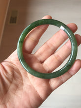 Load image into Gallery viewer, 60.3mm certified 100% Natural dark green/black round cut nephrite (碧玉)  bangle HN47-9151
