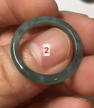 Load image into Gallery viewer, 17.1mm 6 3/4 100% natural type A icy watery green/blue icy watery Guatemala jadeite jade band ring group BP80
