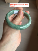 Load image into Gallery viewer, Sale! Type A 100% Natural dark green/white/black Jadeite Jade bangle with defects group 3

