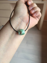 Load image into Gallery viewer, 13mm Type A 100% Natural sunny green/white/light purple olive shape Jadeite Jade LuluTong (Every road is smooth) bead pendant group PB119
