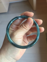 Load image into Gallery viewer, 60.6mm Certified Type A 100% Natura dark blue/green/gray/black Guatemala slim round cut Jadeite bangle AZ151-2054
