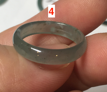 Load image into Gallery viewer, 17.1mm 6 3/4 100% natural type A icy watery green/blue icy watery Guatemala jadeite jade band ring group BP80
