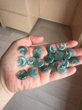 Load image into Gallery viewer, Type A 100% Natural dark green/blue/gray Guatemala jadeite Jade moon and star Pendant necklace group PC144 Add on item
