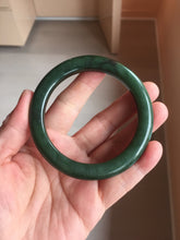 Load image into Gallery viewer, 56.5mm Certified 100% Natural Deep Pine Green/Black "Serene Ember Forest" Nephrite (red-skin nephrite 红皮碧玉) Bangle HT168-11-6179
