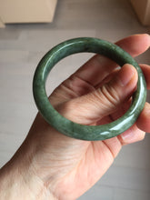 Load image into Gallery viewer, 55.7mm certified 100% natural type A dark green/black jadeite jade bangle PA35-1234
