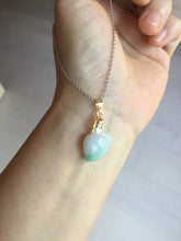Load image into Gallery viewer, Type A 100% Natural icy watery sunny green/purple/white Jadeite Jade Peach Pendant group PA137
