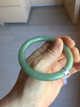 Load image into Gallery viewer, 54.5mm Certified Type A 100% Natural Oily Dark Green Gray Black(油青) round cut Jadeite Jade Bangle PE103-7157
