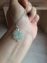 Load image into Gallery viewer, 100% natural type A legit green/yellow four-leaf clover jadeite jade pendants BG46
