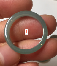 Load image into Gallery viewer, 15.9mm 5 1/4 100% natural type A icy watery green/blue icy watery Guatemala jadeite jade band ring group BP86

