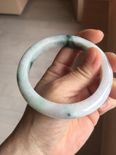 Load image into Gallery viewer, 60.5mm Type A 100% Natural sunny green/light white/purple chubby Jadeite Jade bangle with defects PJ60-1265
