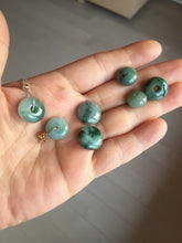 Load image into Gallery viewer, 11-13.7mm Type A 100% Natural dark green gray(油青) Abacus-Bead Peace and Safety Guardian Donuts Buckle jadeite Pendant group PA206(add on item)
