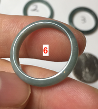 Load image into Gallery viewer, 17.1mm 6 3/4 100% natural type A icy watery green/blue icy watery Guatemala jadeite jade band ring group BP80
