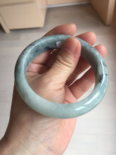 Load image into Gallery viewer, 58mm certified Type A 100% Natural light green gray chubby Jadeite Jade bangle BS115-6636
