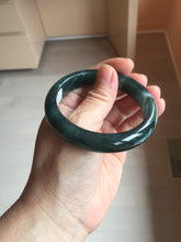 Load image into Gallery viewer, 56.4mm Certified Type A 100% Natural icy watery dark green/blue/gray/black Guatemala Jadeite bangle BH233-0257
