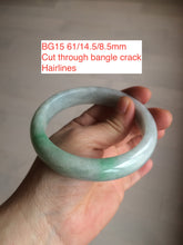 Load image into Gallery viewer, 56-65mm certified 100% Natural type A light green jadeite jade bangle group S34 (Clearance)
