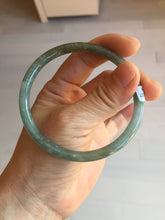 Load image into Gallery viewer, 58.9mm Type A 100% Natural Light Green/Gray/Black/Purple/Brown “Reed Flowers &amp; Snow” Guatemala Slim Round Cut Jadeite Bangle PJ123-1414
