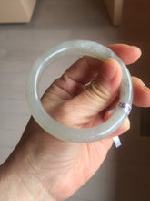 Load image into Gallery viewer, 53.2mm certified 100% Natural icy watery light beige pale pink gray nephrite bangle HN120-0082
