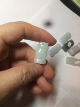 Load image into Gallery viewer, 100% Natural type A green/white/purple Jadeite Jade bamboo pendant group AC81

