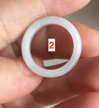 Load image into Gallery viewer, Size 5 3/4 100% natural type A icy watery green/white/purple jadeite jade band ring group R115

