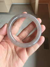 Load image into Gallery viewer, 52.6mm 100% natural light purple/pale pink/gray “Scattered Blossoms, 落英” Quartzite (Shetaicui jade) round cut  bangle SY137
