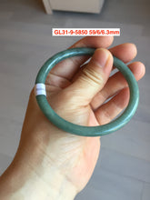 Load image into Gallery viewer, Sale! 56-62mm Certified type A 100% Natural dark green/blue/black/gray slim round cut Guatemala  Jadeite bangle(different size with defects) group GL31
