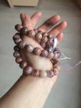 Load image into Gallery viewer, 10-10.3mm 100% natural pink/black rose stone (Rhodonite) bracelet SY41
