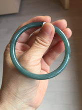 Load image into Gallery viewer, 56.7mm Certified Type A 100% Natura dark blue/green/gray/black Guatemala slim round cut Jadeite bangle AZ170-2448
