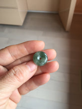 Load image into Gallery viewer, 9.5-17mm Type A 100% Natural icy watery oily dark green gray black(油青)  Jadeite Jade Safety Guardian Button donuts Pendant group AU80 add on item
