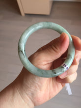 Load image into Gallery viewer, 55mm certified 100% natural Type A light green with green floating flowers round cut jadeite jade bangle BS106-2540

