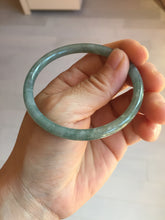 Load image into Gallery viewer, 56mm Type A 100% Natural Light Green/Gray/Black/Brown “Reed Flowers &amp; Snow” Guatemala Slim Round Cut Jadeite Bangle PJ128-1410

