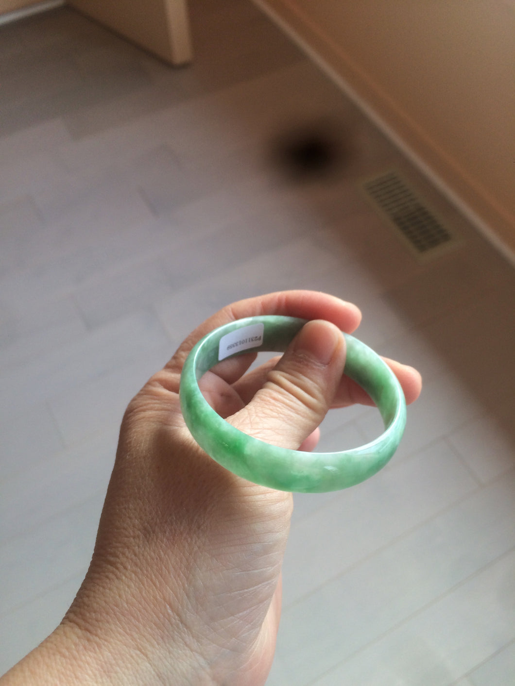 52.5mm certified 100% natural Type A sunny green jadeite jade bangle BK5-3359