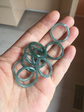 Load image into Gallery viewer, 17.5mm 7 1/4 100% natural type A icy watery green/blue icy watery Guatemala jadeite jade band ring group PJ33
